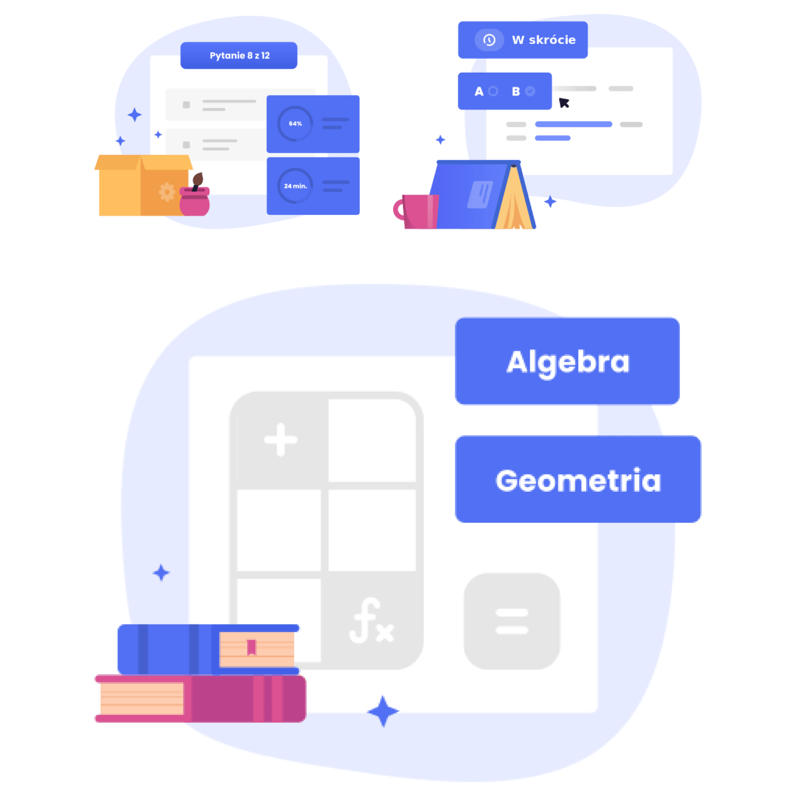 2D education illustrations for the landing page.
